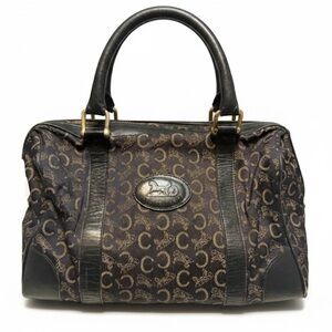 🌟 CELINE Macadam Navy Blue Boston Satchel Bag -  Rare Vintage Iconic Monogram!